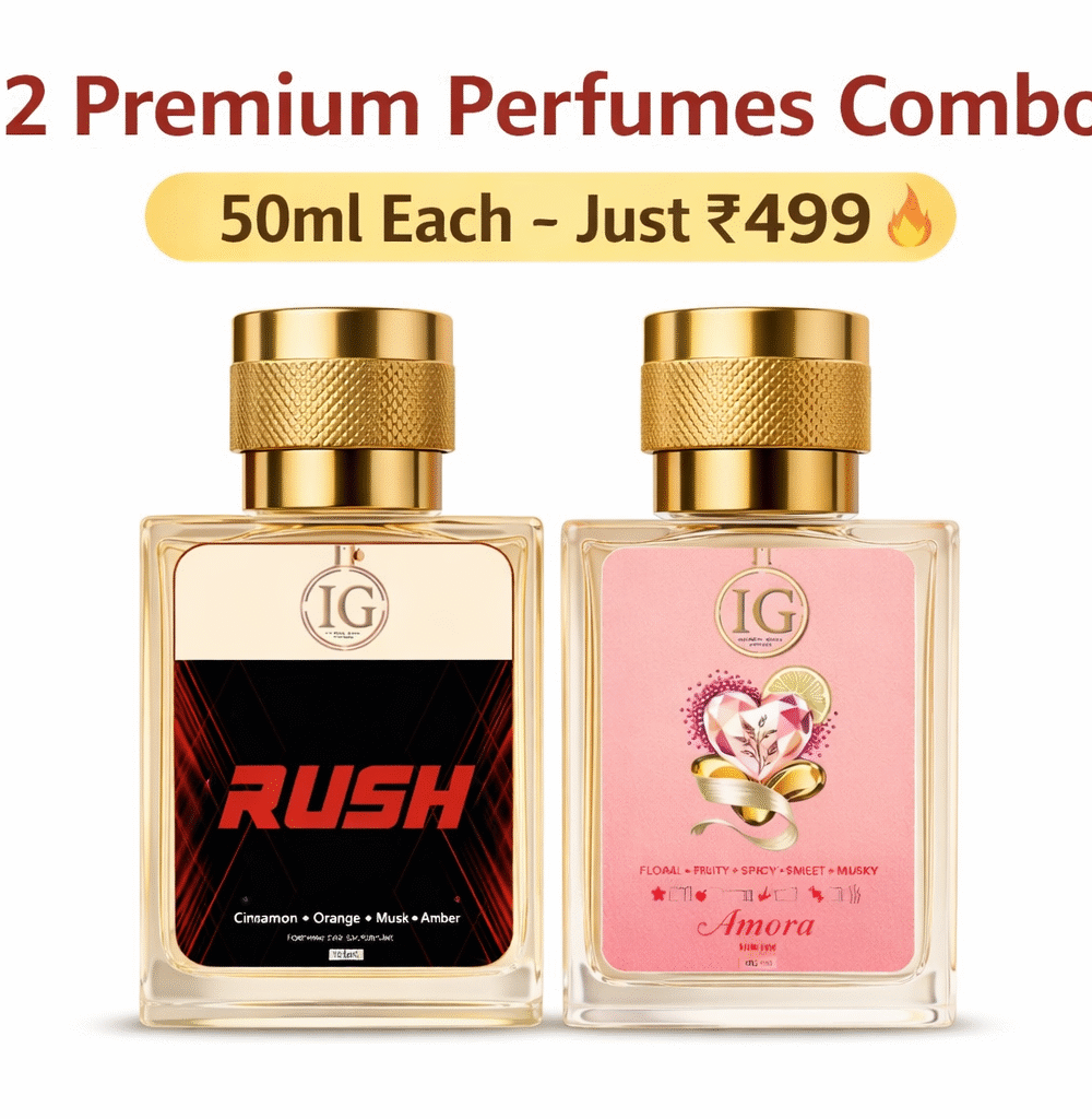 Rush & Amora Perfume Combo | 2 Premium Fragrances (50ml Each)